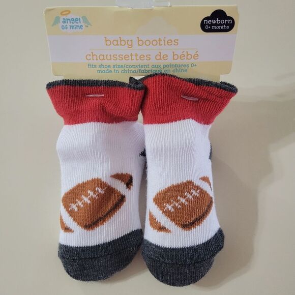 Angel of Mine Baby Booties with Football Design - Picture 1 of 6